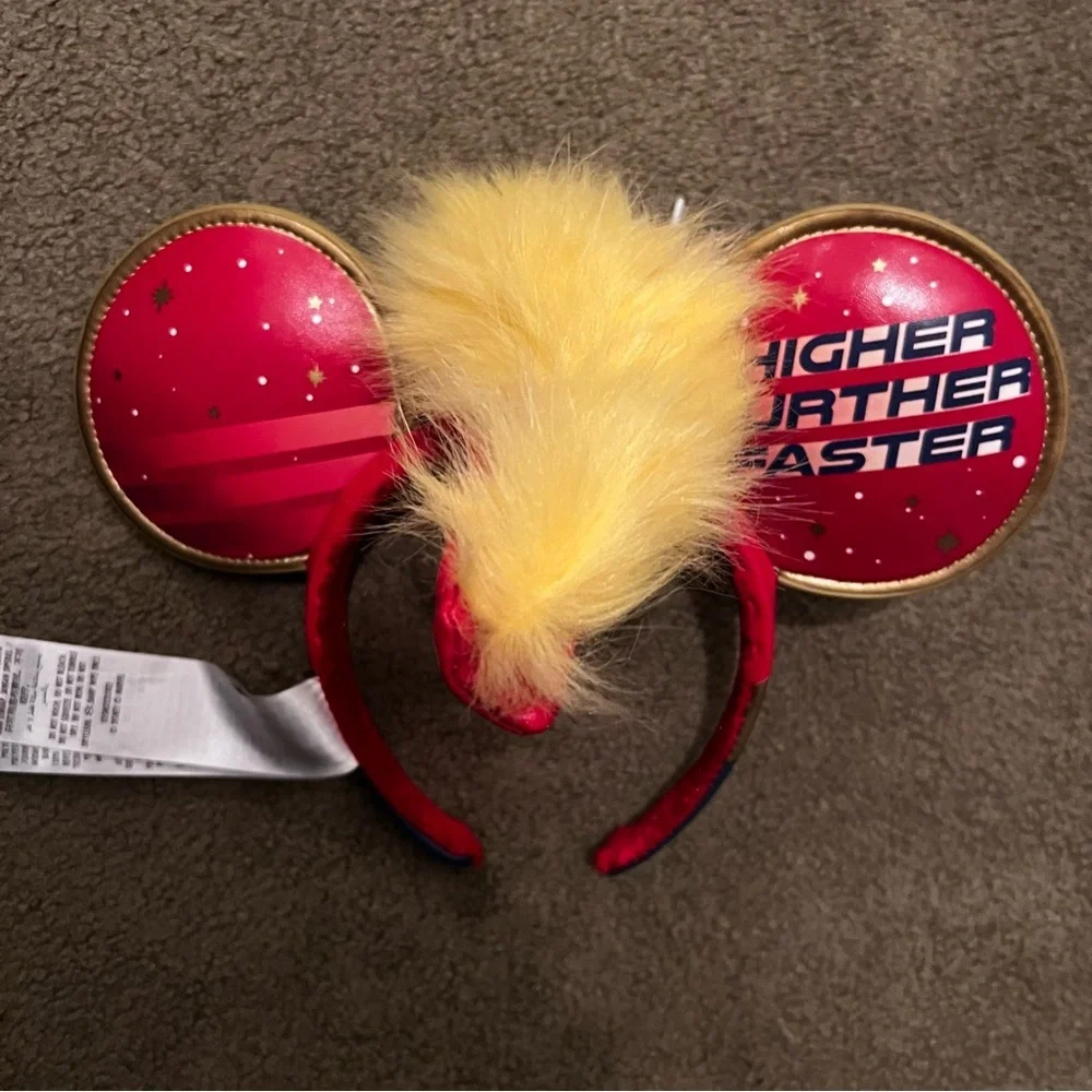Disney Ears Headband Marvel's Captain w/Hair Mohawk “Higher Further Faster” NWT